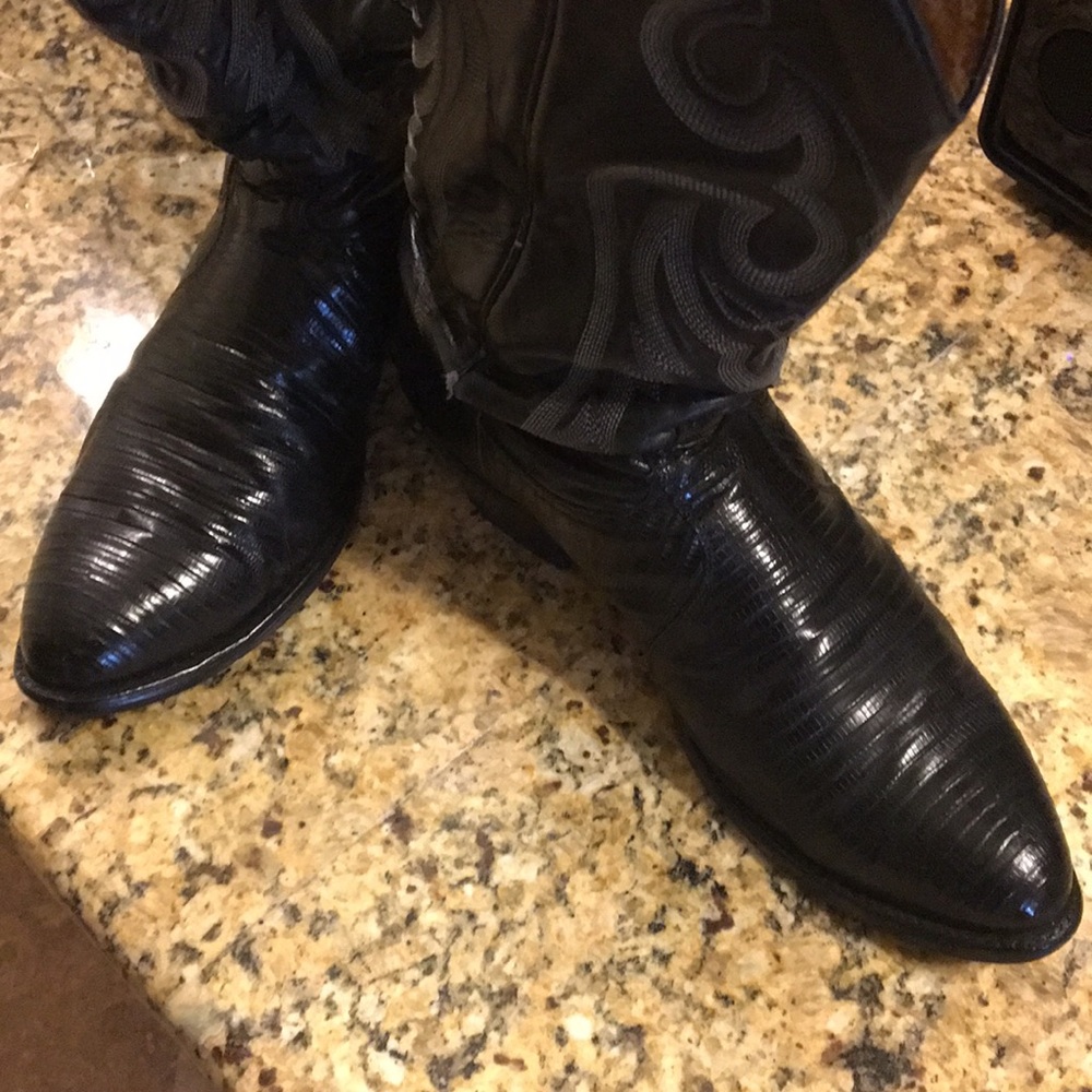 Vintaje Tony Lama Teju Lizard Cowboy Western Boots